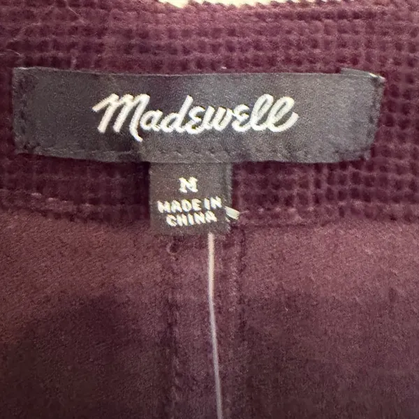 Madewell Waffle Knit Relaxed V-Neck Top Women's‎ M Black Iris Preppy Minimalist - Image 5