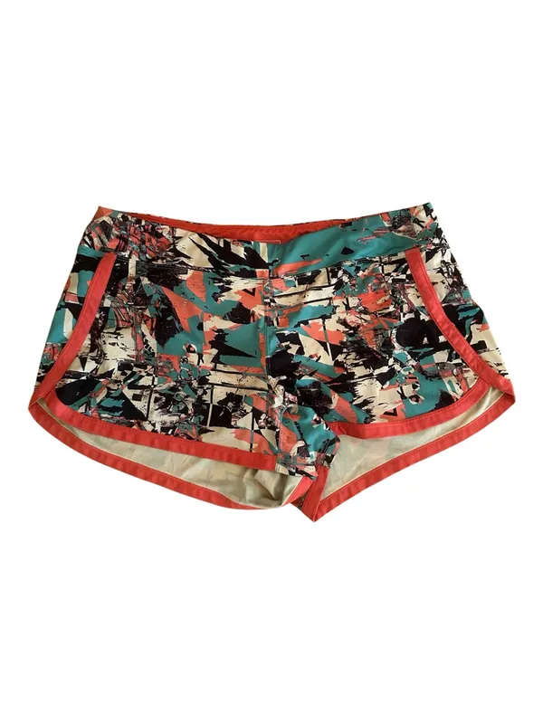 The North Face Coral, Teal & Black Abstract Running Shorts - Image 2