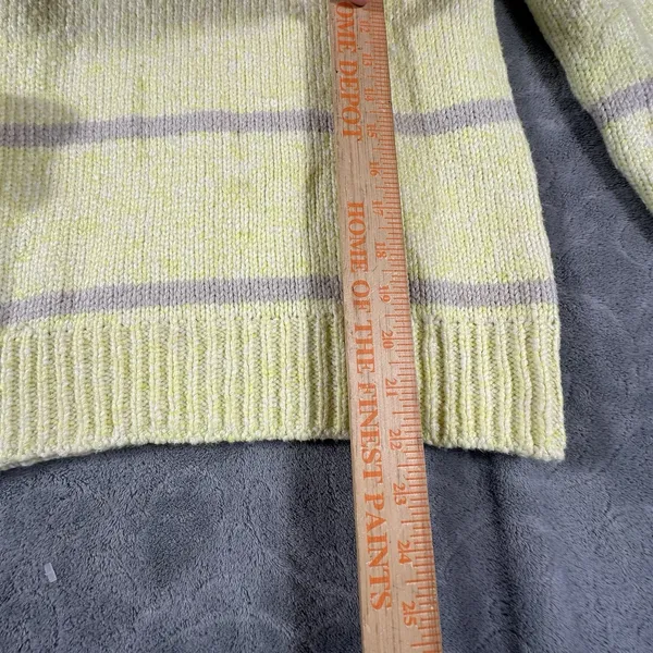 Faherty Striped Chunky Knit Cuddle Sweater XS‎ Yellow Bright Crew Butter So Soft - Image 4