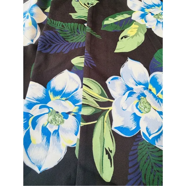 Banana Republic Women’s Black Strap Asymmetrical Midi Floral Print Dress Size 2 - Image 4