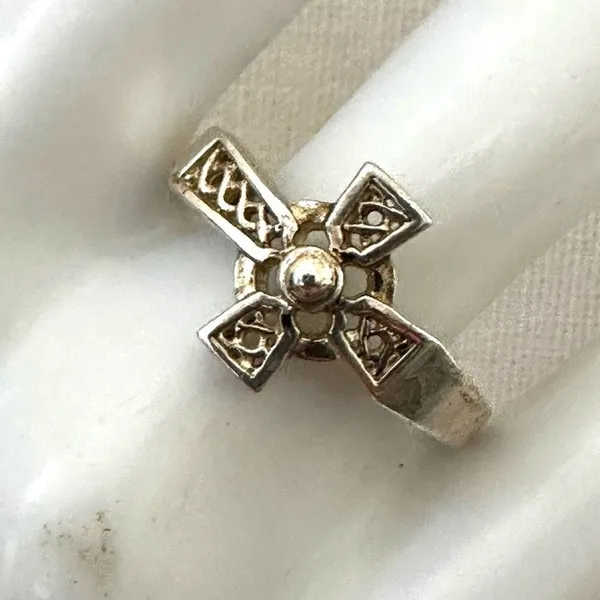Vintage Sterling Silver Celtic Cross Ring – 925 Hallmarked, Gothic Celtic Style Silver - Image 3