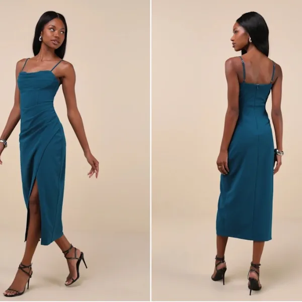 LULU's Elegant Sexy Bustier Chic Prom Wedding Formal Event Holiday Midi Dress - Image 4