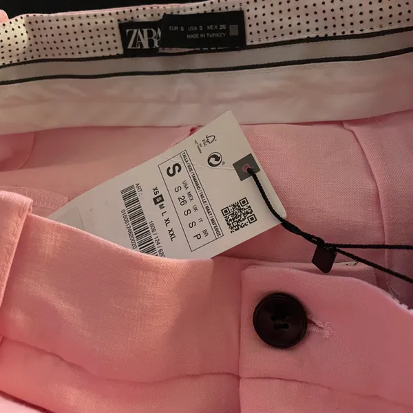 ZARA NWT Pink High-waisted WIDE LEG MENSWEAR STYLE PANTS. - Image 3