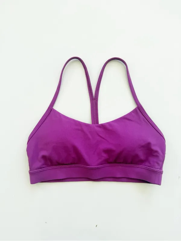 lululemon Flow Y Nulu Bra - Vivid Plumb Size 6 - Image 3