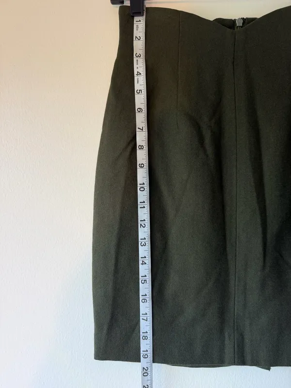 bossini Vintage Dark Green High Waist Pencil Skirt - Image 9