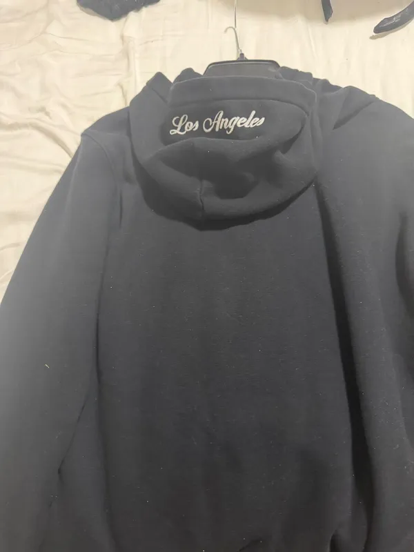 Hollister California Black Hoodie with Los Angeles Script Hood Detail - Image 5