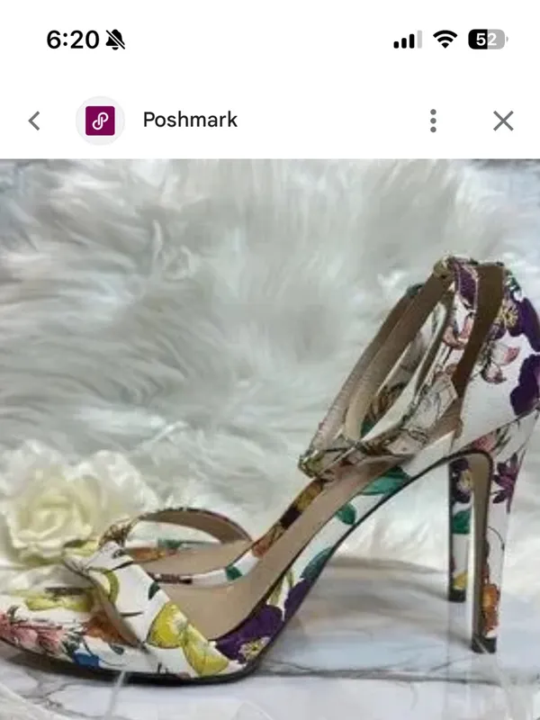 D brand Tropical Floral Ankle-Strap Heels - White Multi 7 - Image 2