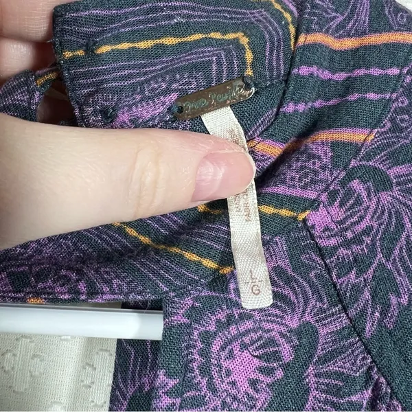 Free People Purple Paisley Walking‎ On A Dream Tunic Top - Image 4
