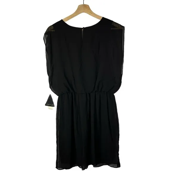 City Triangles Black Short Sleeve‎ Fit & Flare Mini Dress L - Image 2