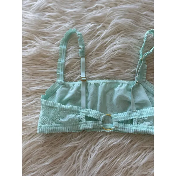 Aerie Coral Lace Bandeau Bralette Size Small - Image 3