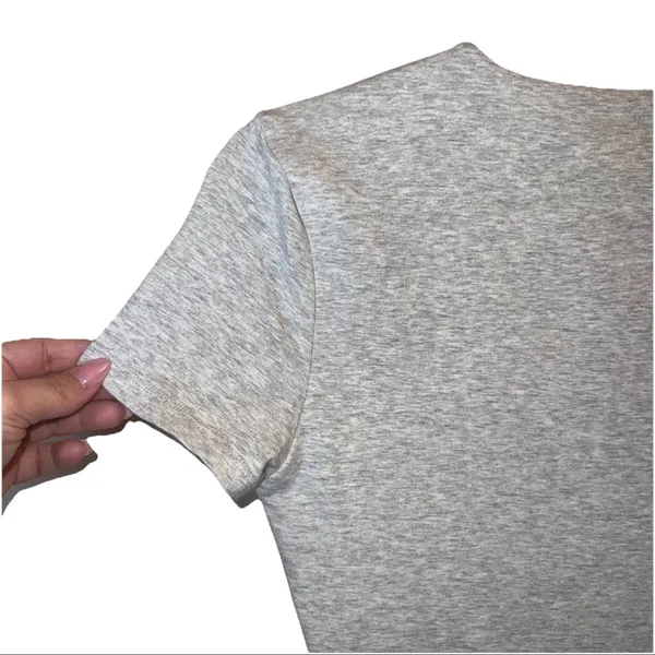 Abercrombie &‎ Fitch Heather Gray Bodysuit Size M Stretch Short Sleeve - Image 5