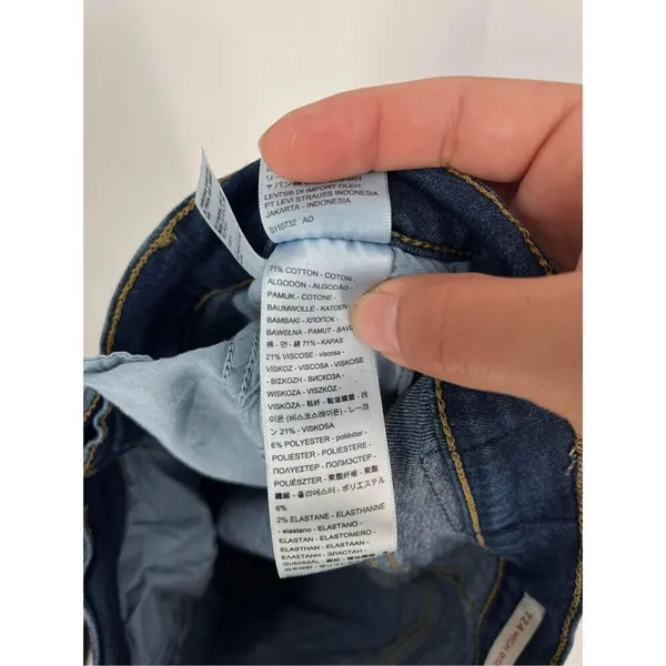 Levis Womens Stretch H Rise Straight Jeans Blue Denim Medium Wash Size 6 size 29 - Image 5