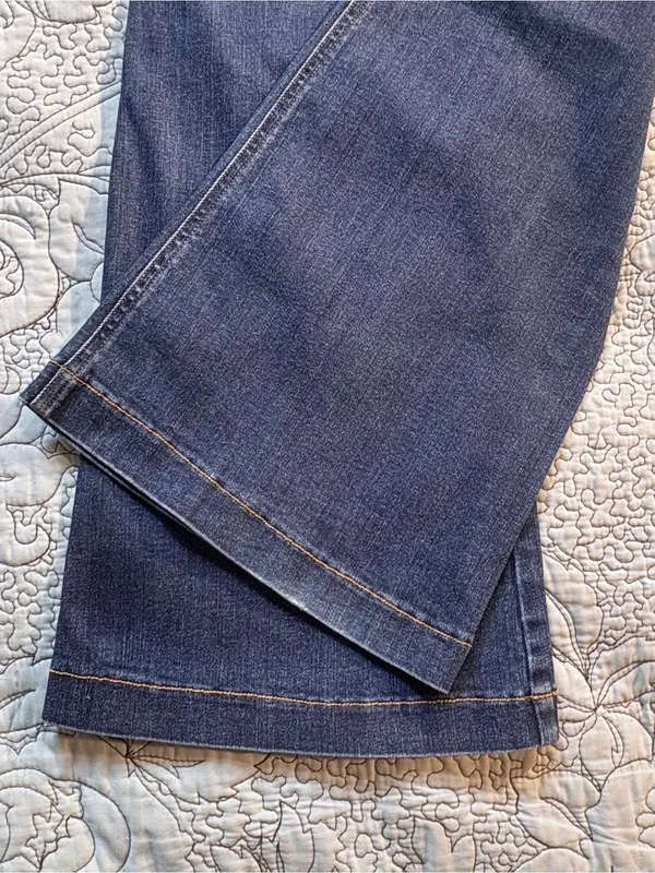 💥SPANX Pull On Flare Jeans Dark Wash High Rise Stretch Denim Size L🧡 - Image 10