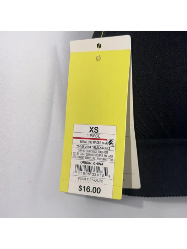 All in Motion XS Black Seamless Racer Sports Bra NWT - Image 4