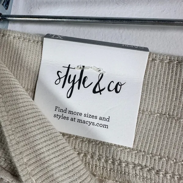 Style & Co Womens XL Beige 100%‎ Linen Capri Cargo Pants Mid Rise Comfort Waist - Image 4