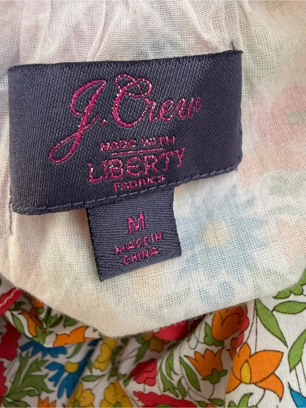 J. Crew Liberty Fabric Poppy & Daisy Tiered Midi Dress Size Medium - Image 6