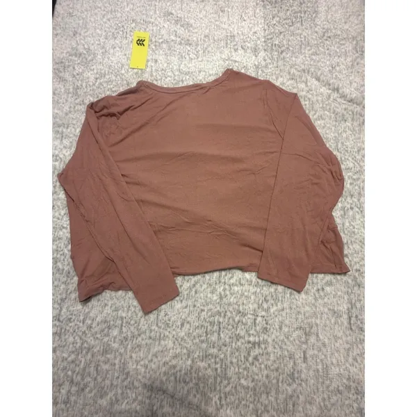 All in Motion Mauve Twist Front Long Sleeve Cropped Shirt‎ Top Size 2X NWT - Image 4