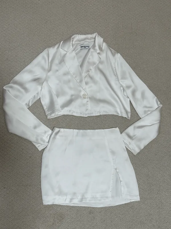 Princess Polly white satin two piece set  - Image 2