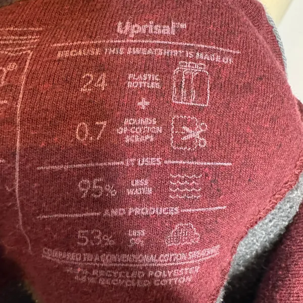 Patagonia P-6 Logo Uprisal Hoodie Women’s M Burgundy Pullover Sweatshirt - Image 7
