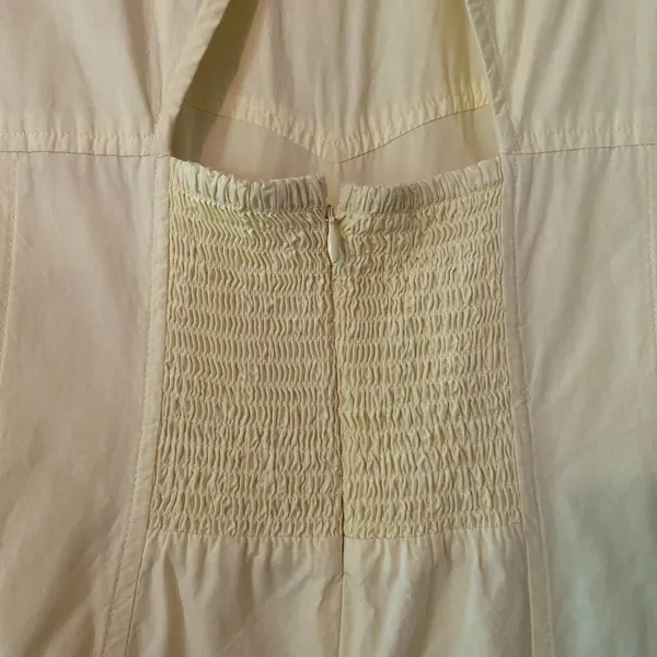 Maeve Anthropologie Butter Yellow Balloon Sleeve Mini Dress Cotton Women's Large - Image 8