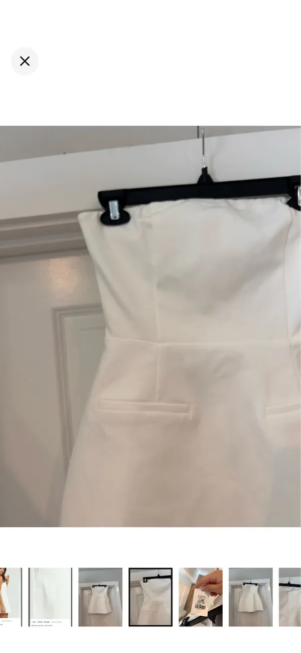Showpo New Strapless White Playsuit XS - Image 6