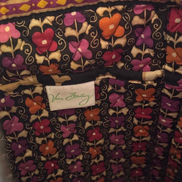 Vera Bradley Black and Pink Floral Tote - Image 6