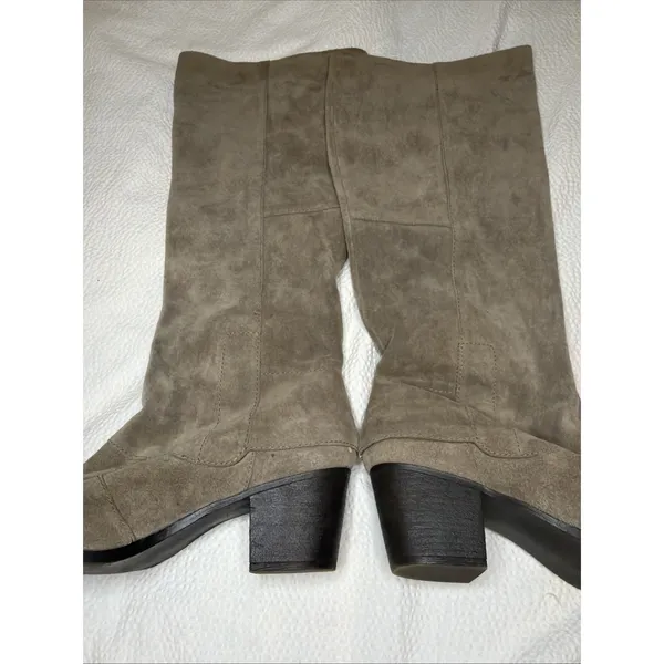 Nine West Vintage America Collection Suede Knee High Size 8M Brown Rear Zip - Image 3