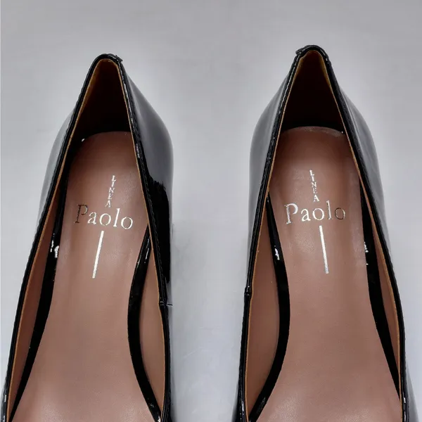 Linea Paolo Womens Pumps Size 6 Black Patent Office Chic Career Cocktail Shoes - Image 5