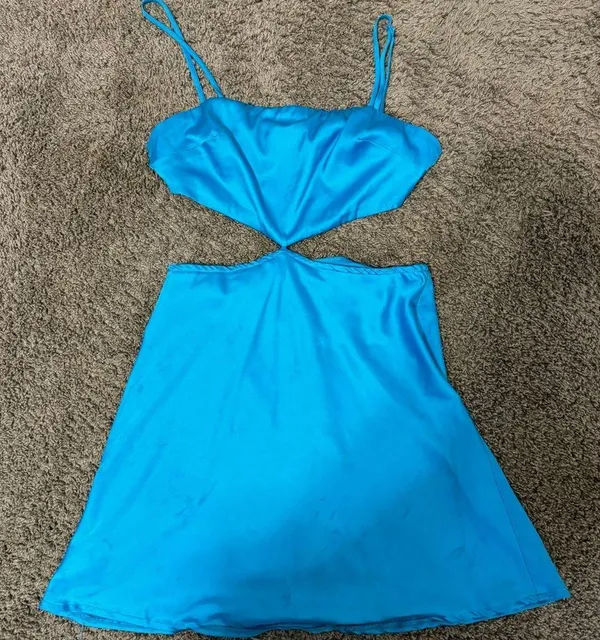 Princess Polly Audrey Cutout Mini Dress Blue - Image 3