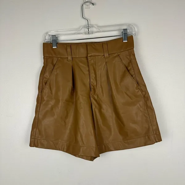 Abercrombie & Fitch Leather High Rise Tailored Shorts Women’s Sz‎ S - Image 3