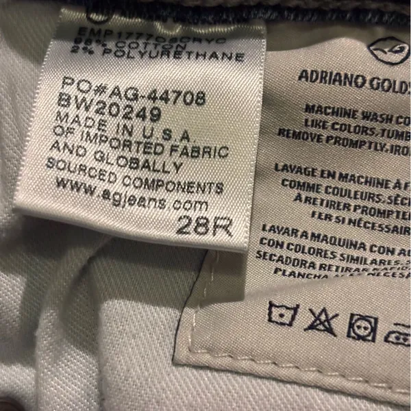 AG ADRIANO GOLDSCHMIED jeans.  Size 28R.‎ - Image 6