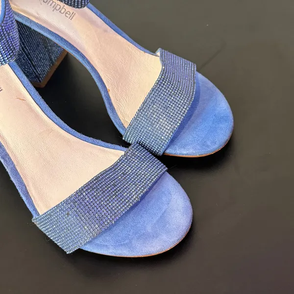 Jeffrey Campbell Blue Rhinestone Block Heels Mismatched Size Left 7.5 Right 8 - Image 6