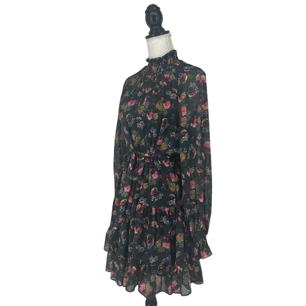 Cinq à‎ Sept Daija Belted Tiered Floral Print Chiffon Mini Dress - Image 6