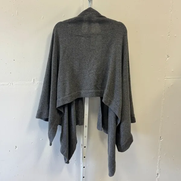 Talbots‎ Cashmere Blend Open Front Shawl Sweater Grey Womens O/S One Size - Image 2