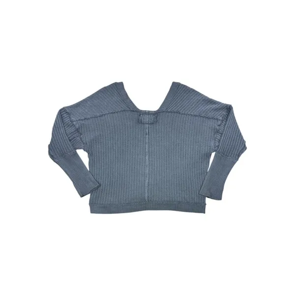 Free People We The Free New Magic Thermal‎ Top Gray XS Waffle Knit Pullover Boho - Image 11