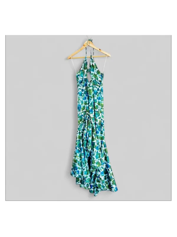Amur Edie Floral Ruffle Cascade Halter Maxi Dress - Image 3