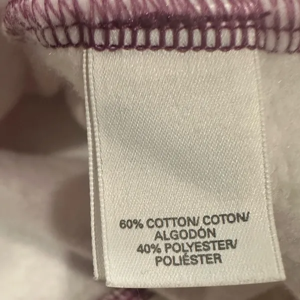 Victoria's Secret White Purple Pink Slouchy Pullover Sweatshirt Wide Neck Top M - Image 7