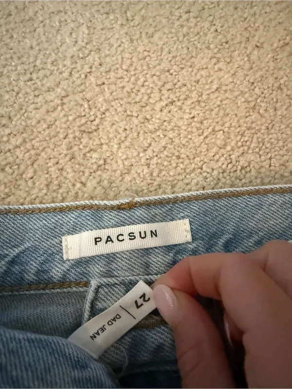 PacSun Light Blue High-Rise Distressed Dad Jeans - Image 3