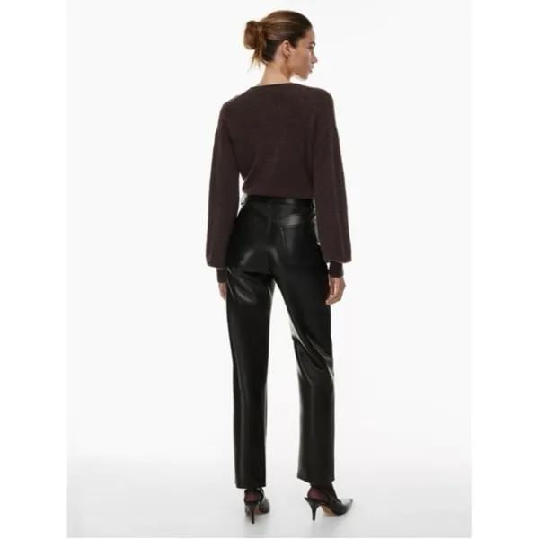 Aritzia Wilfred The Melina Pant Black Vegan Leather Pants Size 4 High Waisted - Image 8