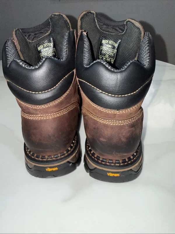 Red Wing irish setter Shoes Brown Leather Work Boots with Black Rubber Toe - Image 4