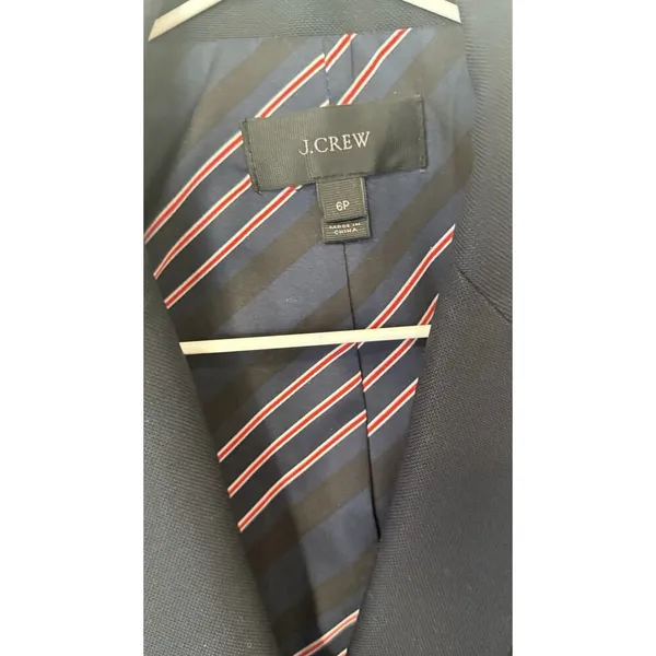 J.Crew Dover Double-Breasted 100% Wool Blazer Navy Blue Size 6 Petite 2824 - Image 4