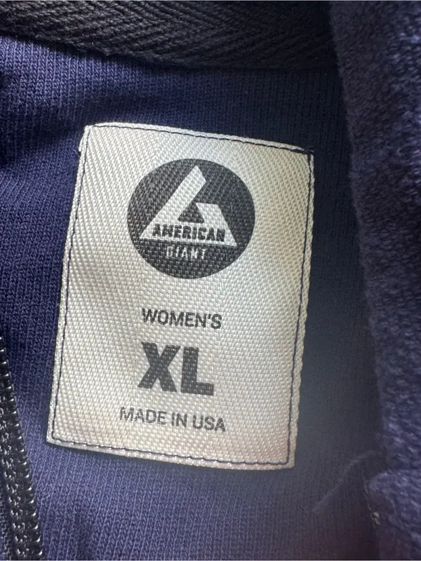 American Giant Full Zip, Embroidered Planet Sweatshirt Hoodie Navy Womens XL - Image 8