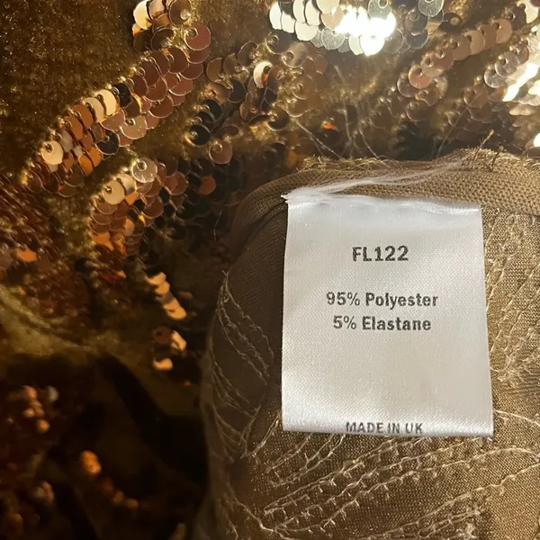 Flounce Gold Velvet Sequin Mini Dress Size 8‎ - Image 9
