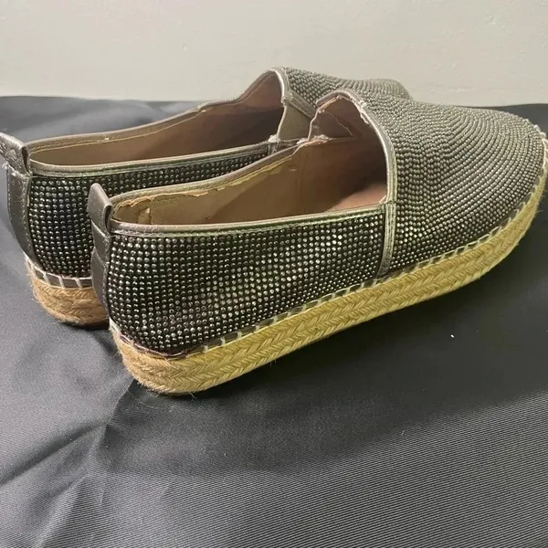 CLEARANCE Steve Madden Chopur-R Pewter Multi Espadrilles Size 6 Studded‎ GUC! - Image 3