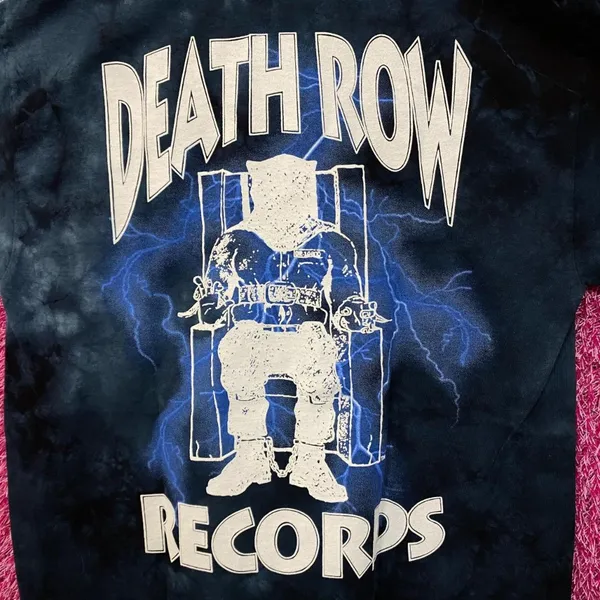 Death Row Records Logo Tie dye  blue Tshirt size medium - Image 2