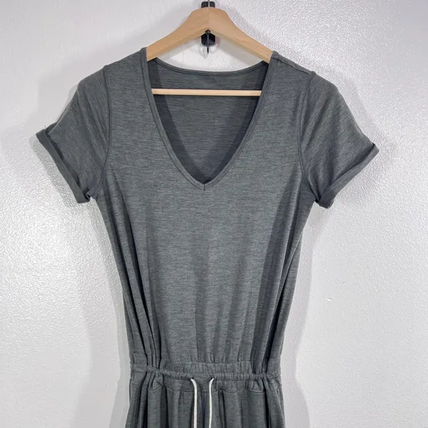 Vuori Halo Essential Jumpsuit Charcoal Gray Size Small‎ Soft Stretch Lounge Fit - Image 6