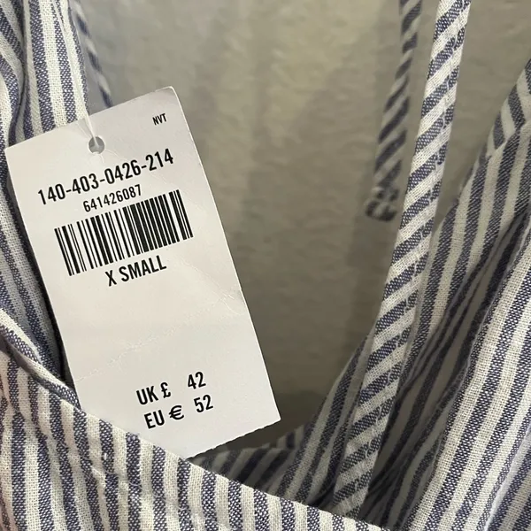 NWT Abercrombie & Fitch Striped Linen Wrap Top XS - Image 11