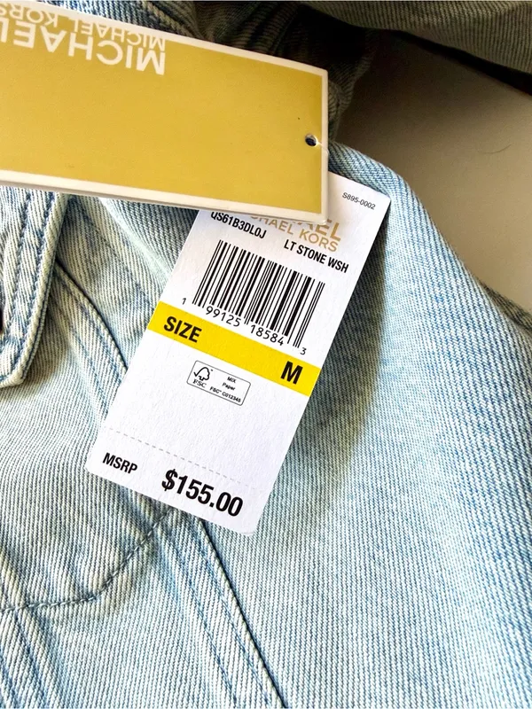 Michael Kors Light Wash Denim Jean Jacket - Image 8