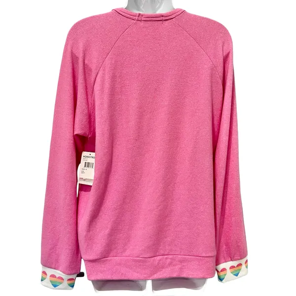 P.J. Salvage Pink Rainbow Heart Long Sleeve Soft Jersey Tee size M NEW Tags - Image 11