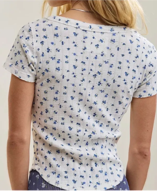 Aerie White Floral Top - Image 3
